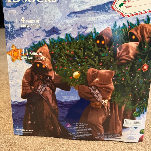 Brand New Star Wars 15 Days of Socks Christmas Gift Set 4 Crew 11 Low Cut Adult - Picture 2 of 3